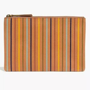 MADEWELL medium leather pouch rainbow stripe edition